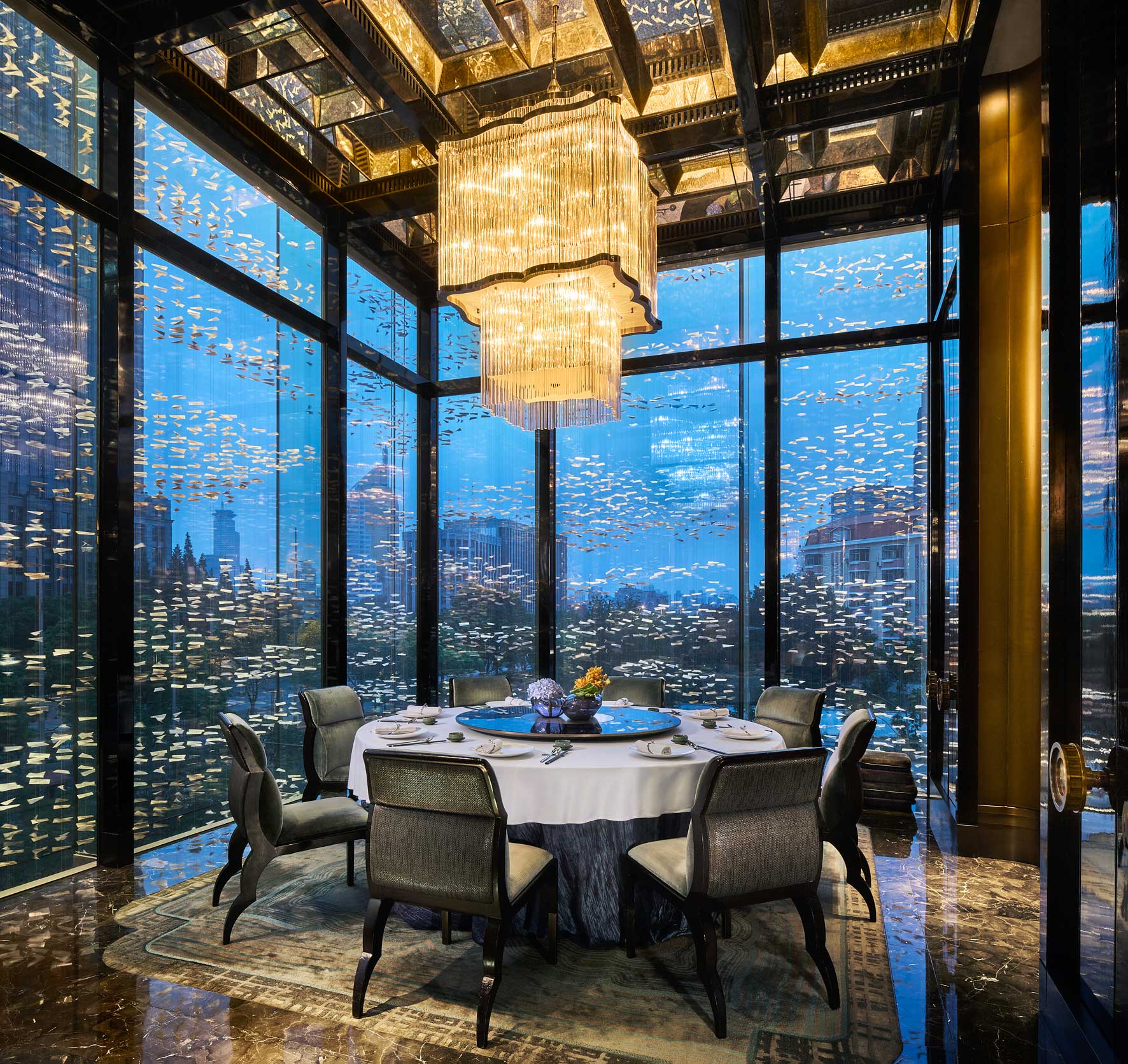 Four Seasons Hotel Shanghai Pudong, China. Architectural photographer Singapore 